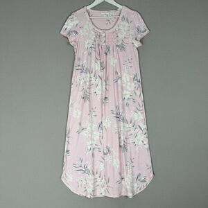 Miss Elaine Womens Nightgown Small Pink Cottonessa Long Floral Comfy Cottagecore